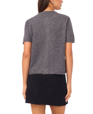 Women's Crewneck Cropped Cardigan Sweater