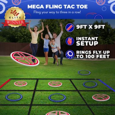 Fling Tac Toe (9ft x 9ft) Giant Tic Tac Toe Game Outdoor | Weatherproof Giant Outdoor Games for Adults and Family