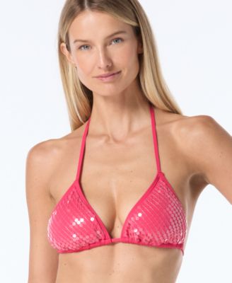 Women's Sequin Embellished Triangle Bikini Top