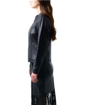 Women's Rider leather jacket with a slim fit