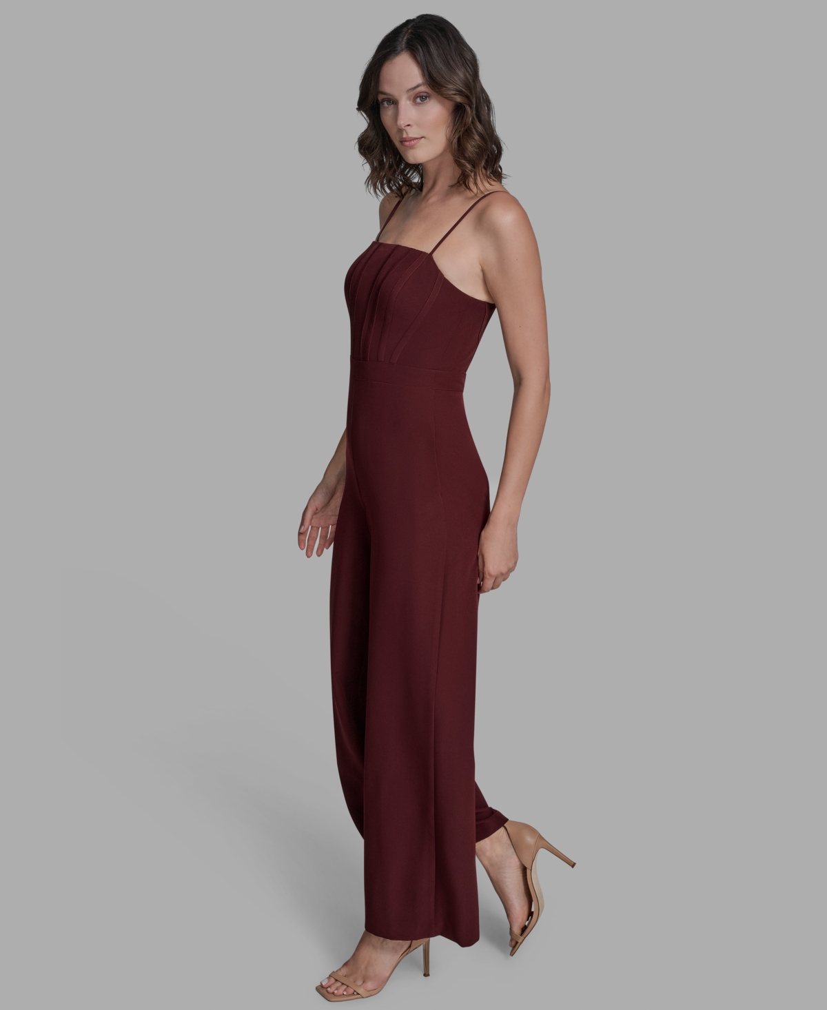 Bcbg Women's Square Neck Wide Leg Jumpsuit In Brown