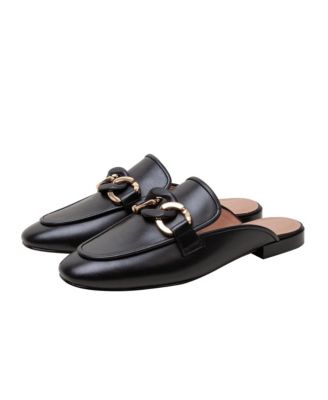 ALICIA Women's Belted Mule with Resin Chain