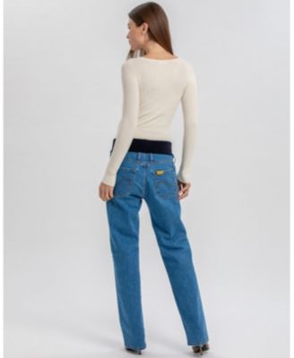 Regular Straight Maternity Jeans in Medium Wash