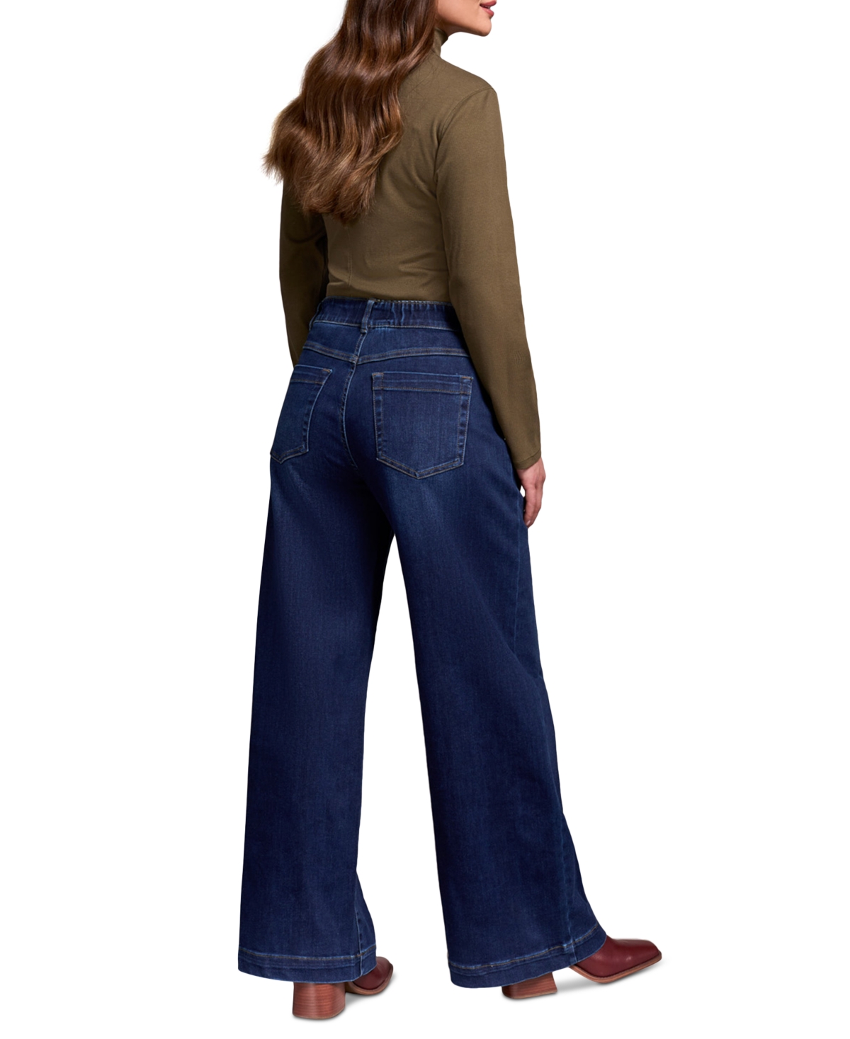 Tribal Women's Audrey Boundless Stretch Denim Pull-On Flare Jeans