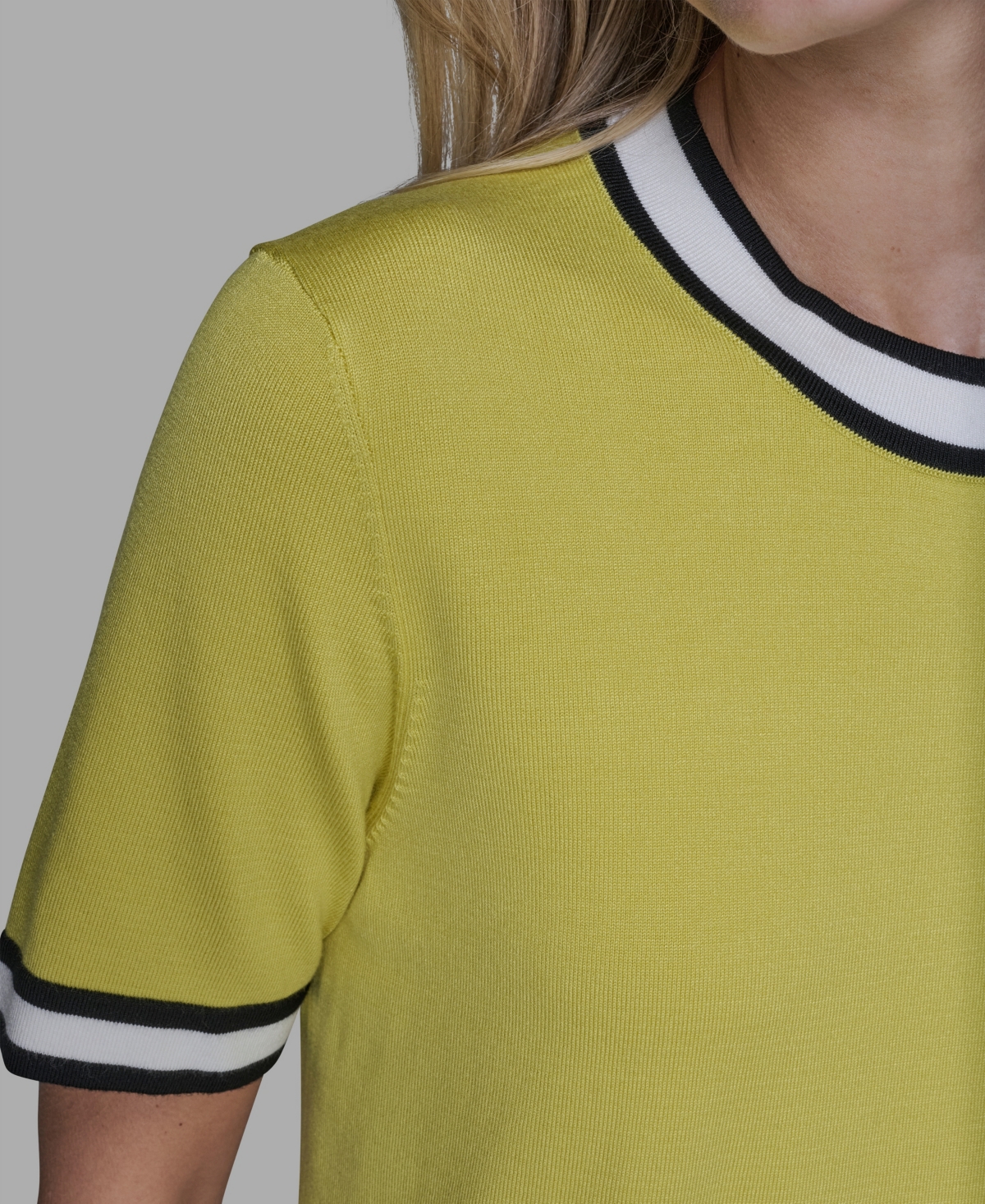 Karl Lagerfeld Women's Short-sleeve Sweater In Yellow