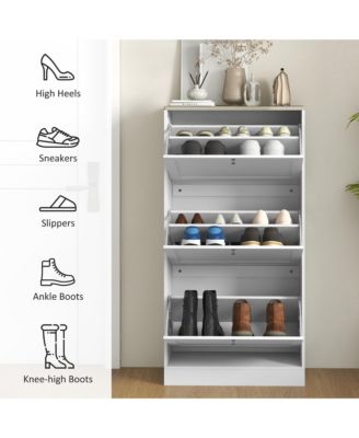 Modern Shoe Cabinet with 3 Flip Drawers for 12-18 Pairs,