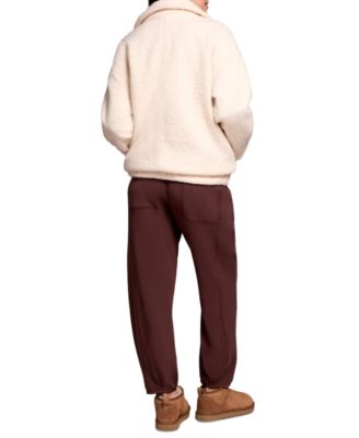 Women's Soft Boucle Bomber Jacket with Hidden Snaps