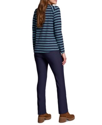 Women's Stripe Slub Knit Crew Neck Top