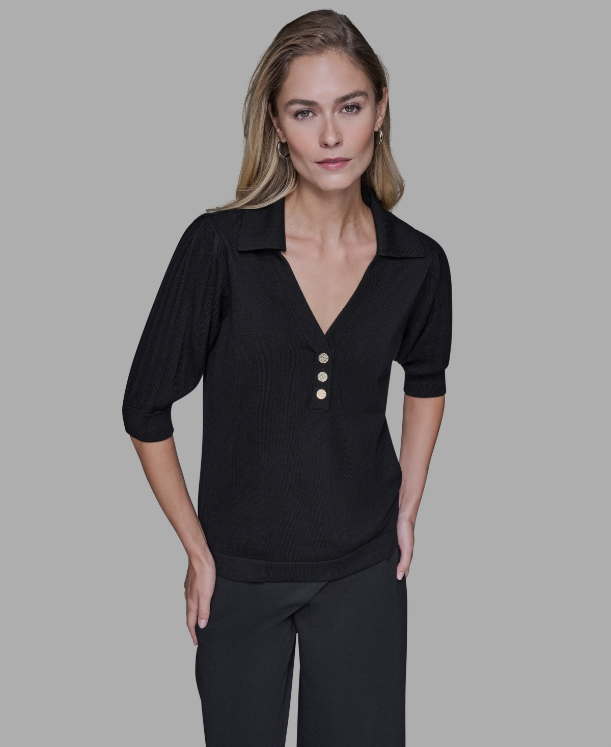 Karl Lagerfeld Paris Women's V-Neck Top