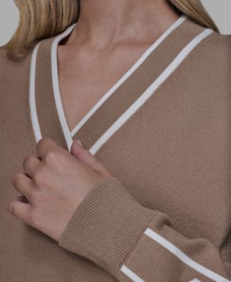 Women's Logo Tape V-Neck Sweater