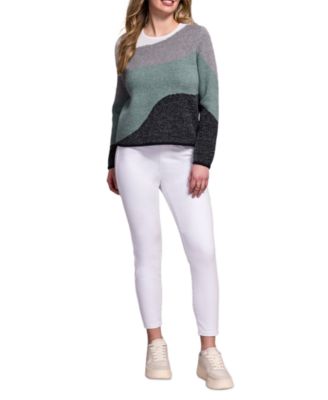 Women's Fuzzy Double Knit Crew Neck Sweater