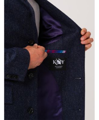 Men's Long Sleeve Wool Collared Coat