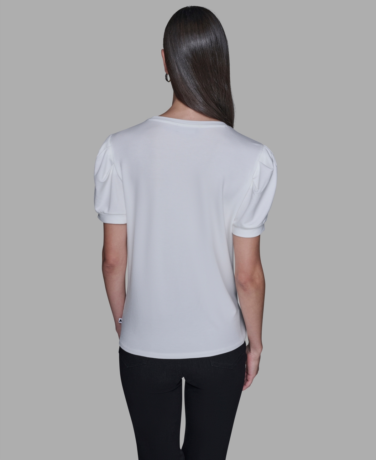Karl Lagerfeld Paris Women's Puff Short-Sleeve Top