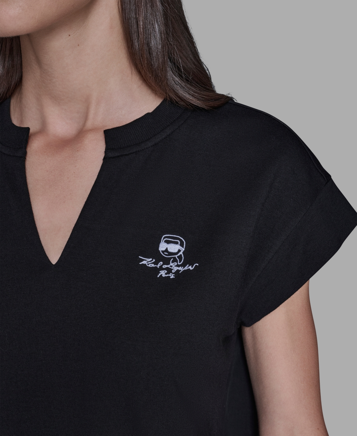 Karl Lagerfeld Paris Women's V-Neck Top