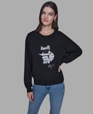 KARL LAGERFELD PARIS - Women's Emoji Choupette Detail Sweater