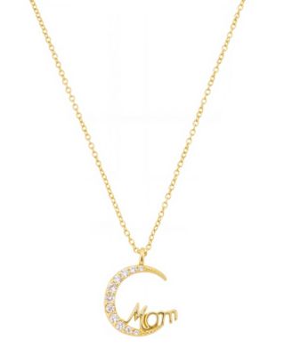 Unwritten - Cubic Zirconia Mom Moon Pendant Necklace