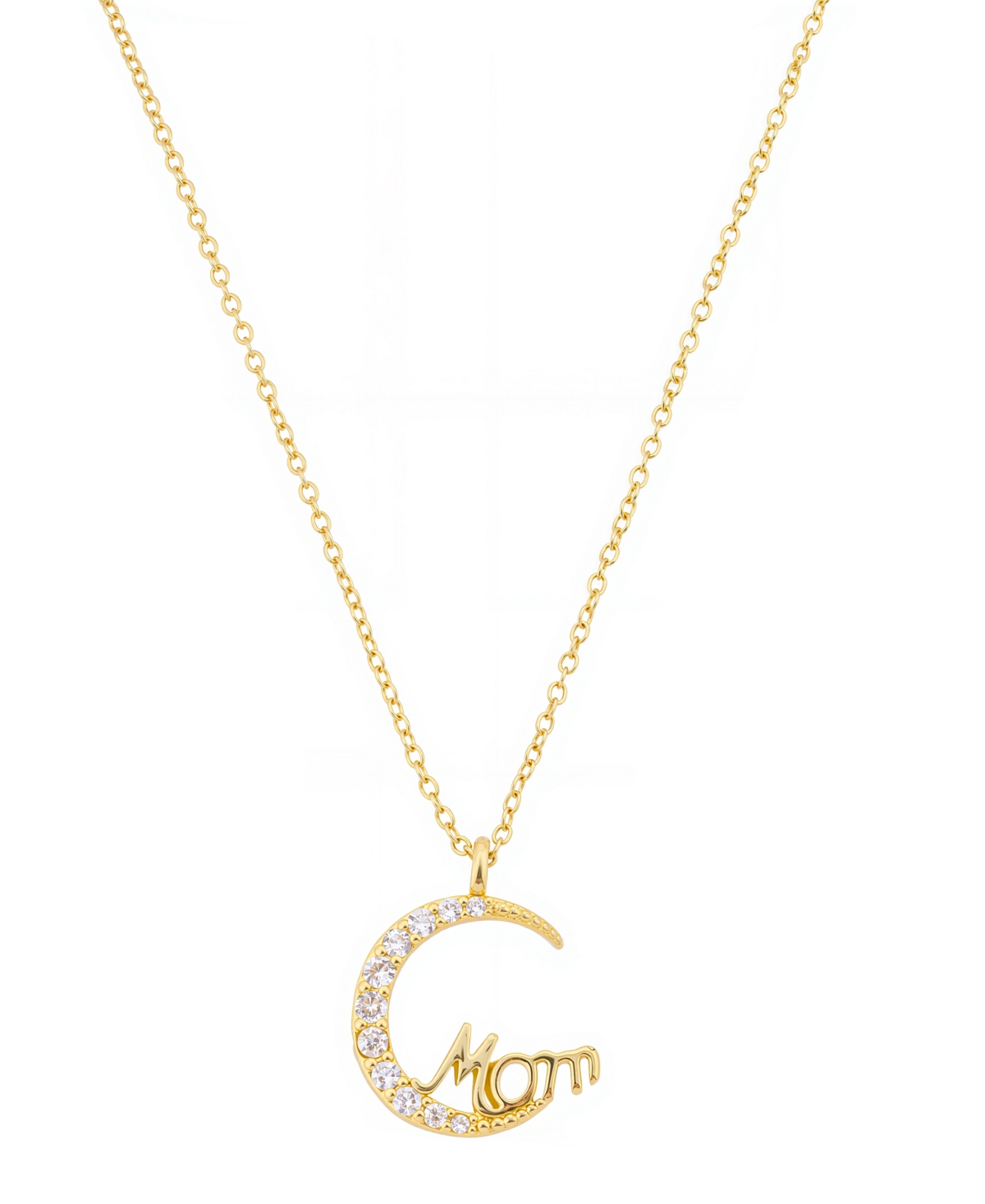 Unwritten Cubic Zirconia Mom Moon Pendant Necklace
