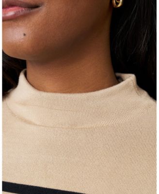 Women's Funnel Neck Stripe Sweater & Wide Leg Pant Set