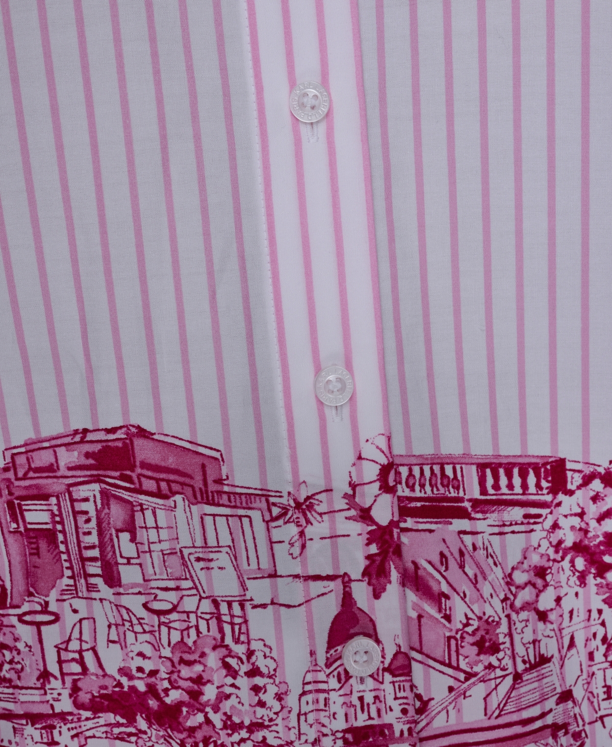 Karl Lagerfeld Women's Printed High-low Shirt In Pink