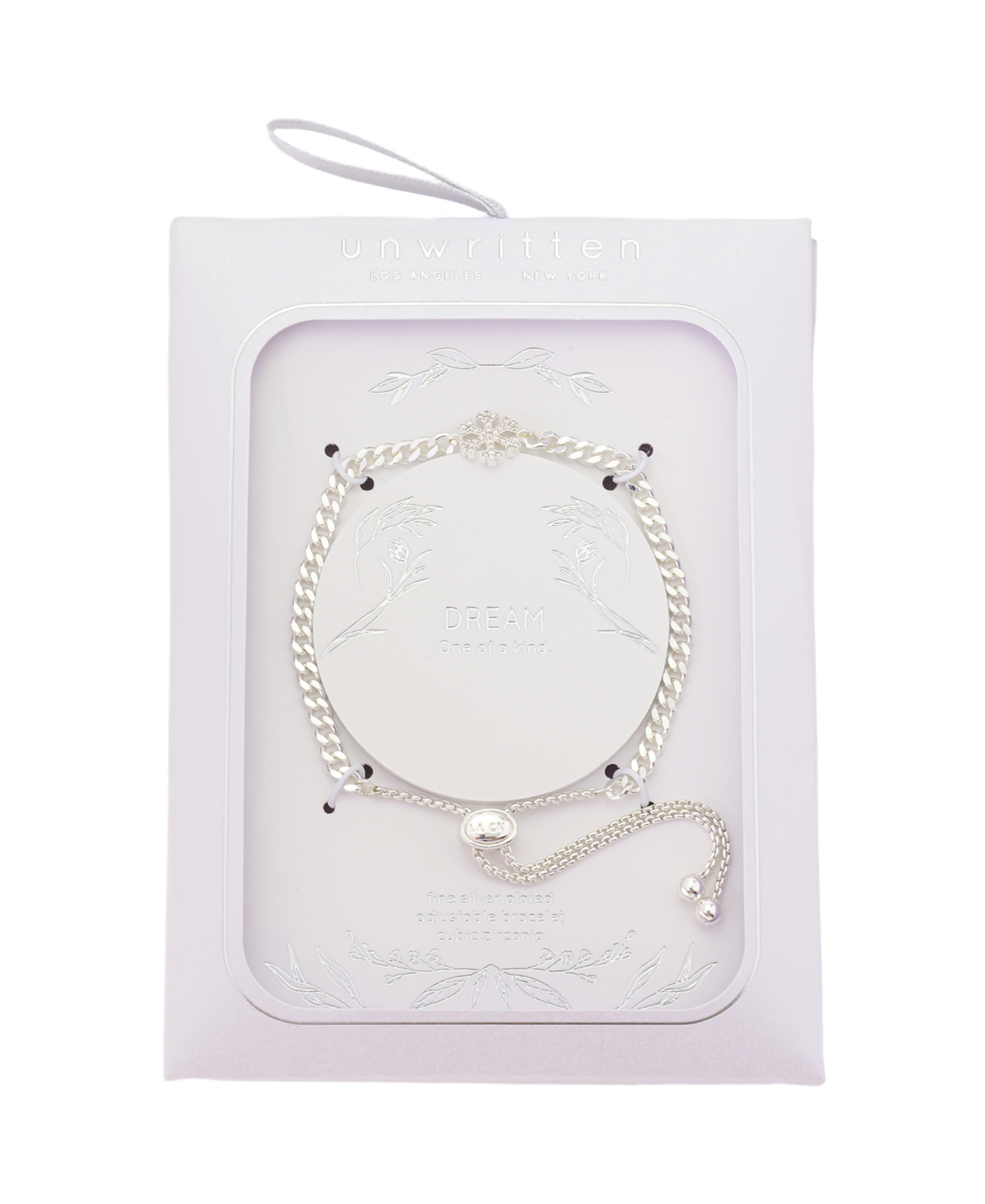 Unwritten Cubic Zirconia Snowflake Adjustable Bolo Bracelet
