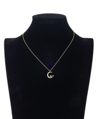 Cubic Zirconia Mom Moon Pendant Necklace