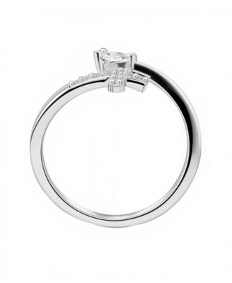 Cubic Zirconia Cross Bypass Ring