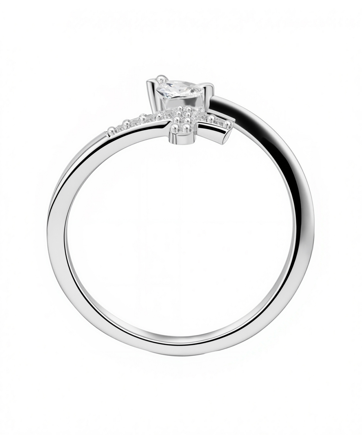 Unwritten Cubic Zirconia Cross Bypass Ring