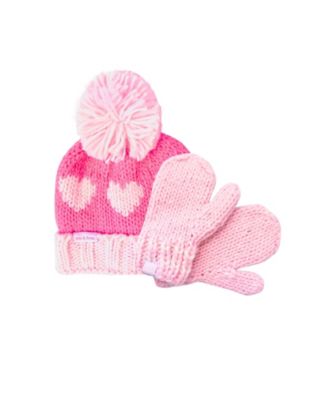 Girls' Hearts Bobble Hat