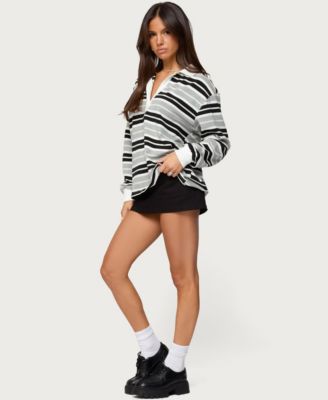 Women's Renya Striped Long Sleeve Polo Top
