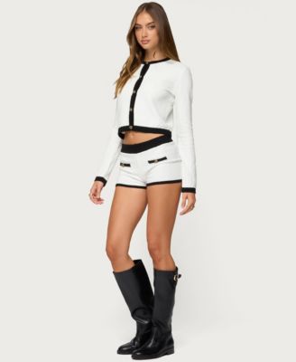 Women's Mara Contrast Textured Knit Shorts
