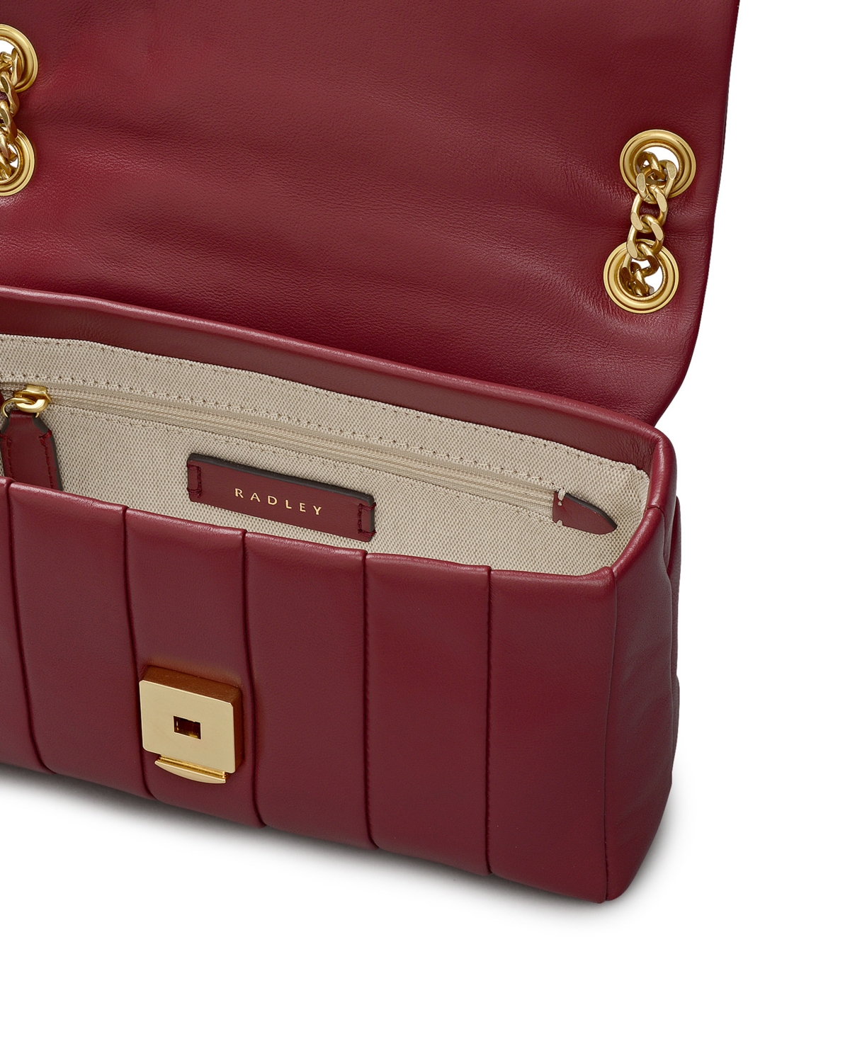 Radley London Burton Way Quilt Small Flap Over Crossbody Bag In Burgundy