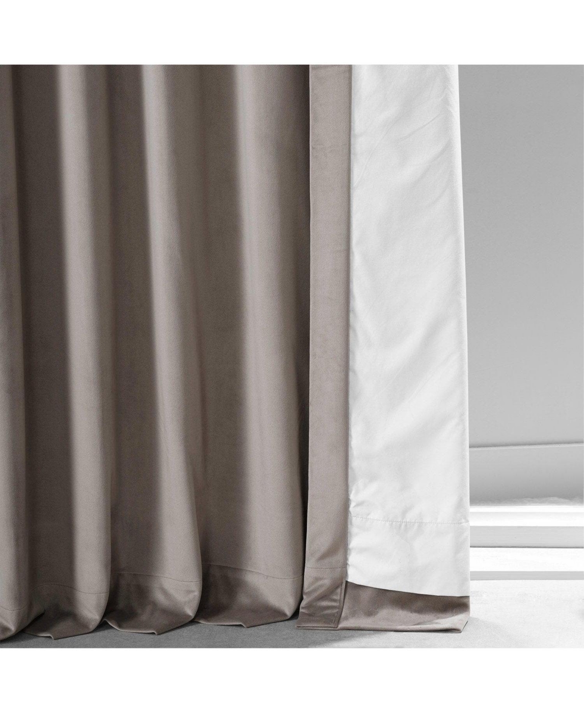 Half Price Drapes Library Taupe Signature Plush Velvet Hotel Blackout Curtain