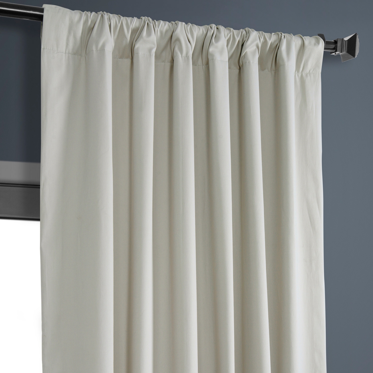 Half Price Drapes Light Greige Solid Cotton Hotel Blackout Curtain