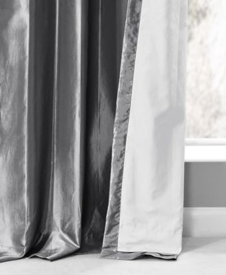 Ruched Solid Faux Silk Taffeta Room Darkening Curtain