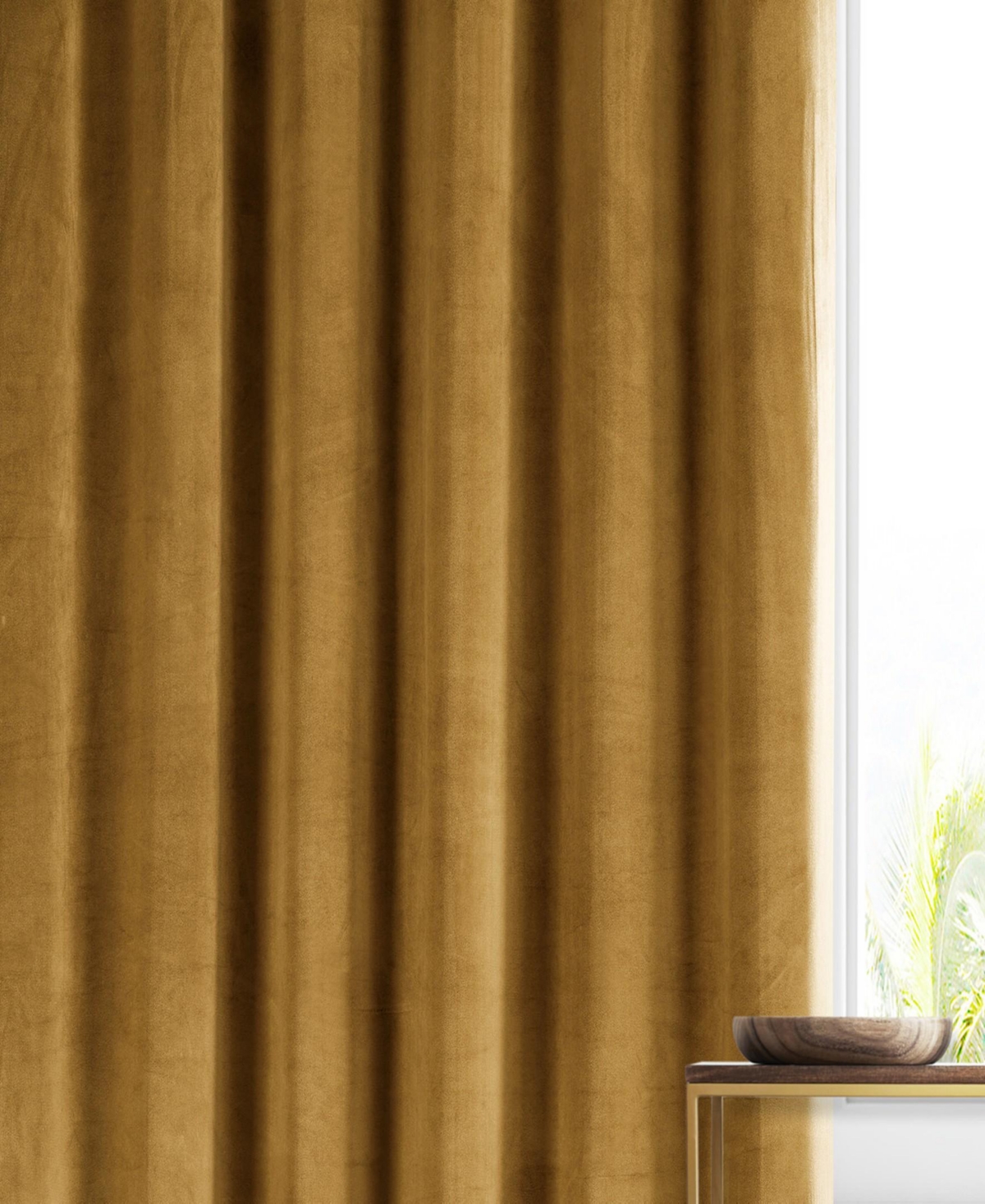 Half Price Drapes Apple Cider Gold Signature Plush Velvet Hotel Blackout Curtain