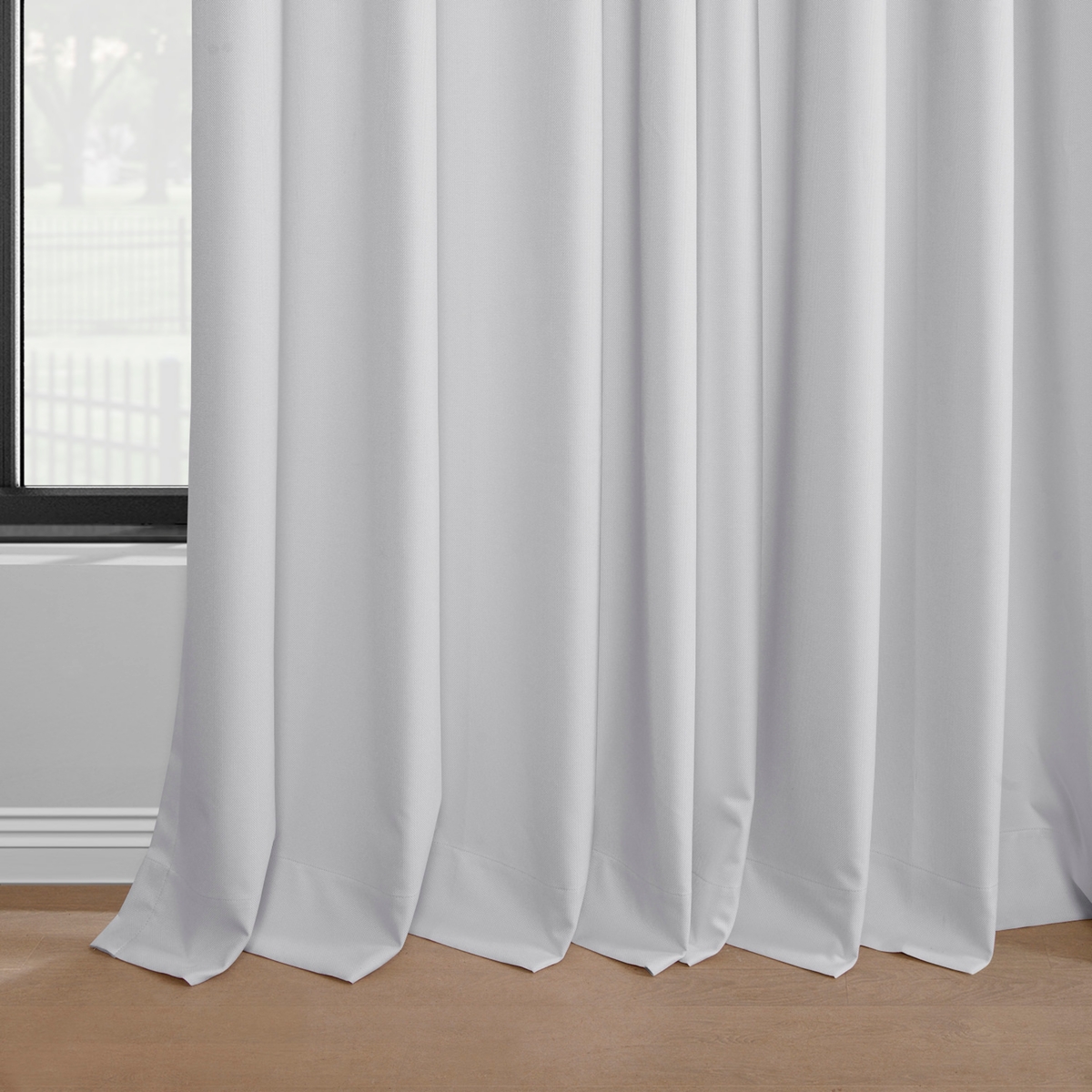 Half Price Drapes White Grommet Performance Linen Hotel Blackout Curtain
