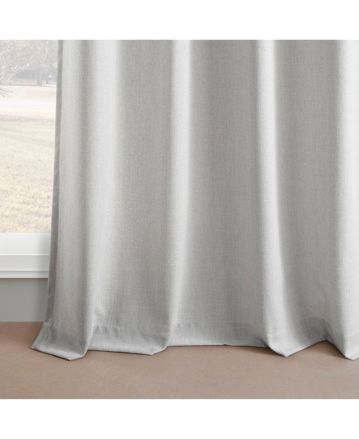 Half Price Drapes Off White Simply Faux Linen Curtain Pair (2 Panels