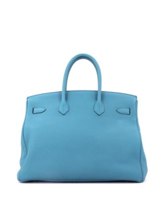 Birkin 35 Handbag Blue Togo with Gold Hardware