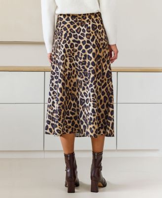 Women's Sassy Spots Animal Print Midi Skirt