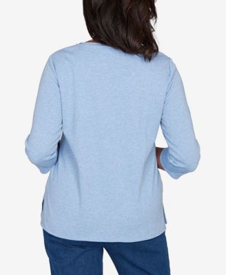 Petite Hilton Head Cross Stitched Floral Top