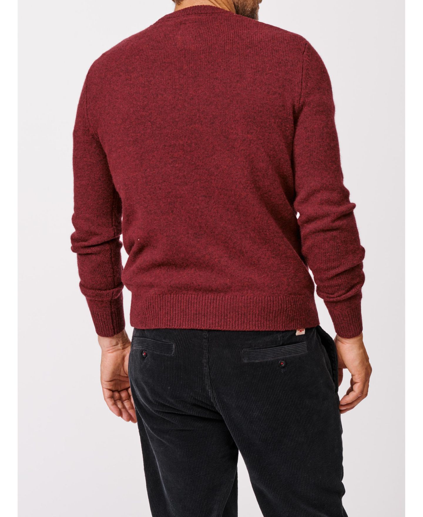 Мужской свитер Aubin Phillips Lambswool Crew Neck, цвет: Бордово-красный — фото 6