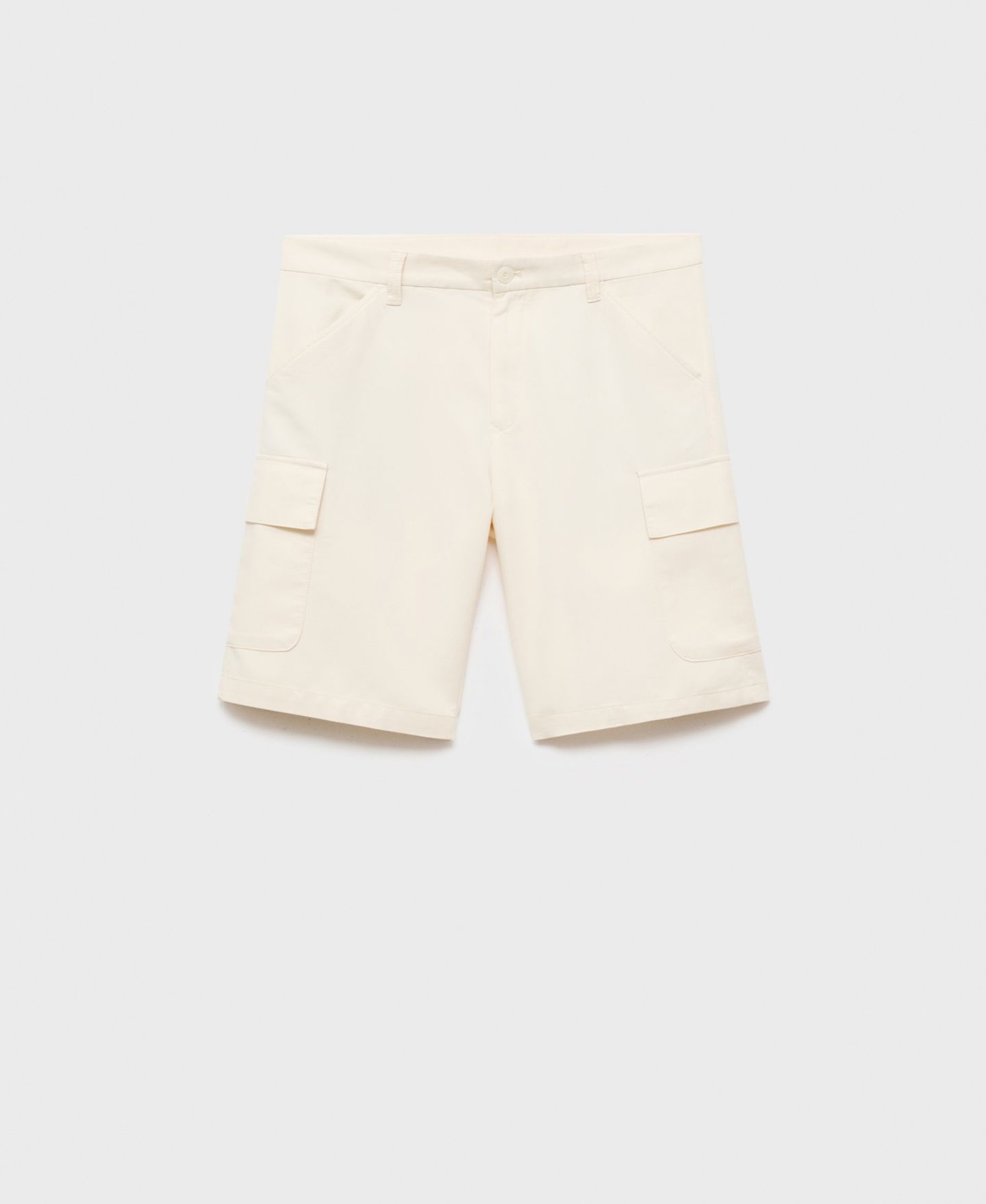 Мужские шорты Mango Cotton Lyocell Cargo 10" Bermuda, цвет: Экрю — фото 7