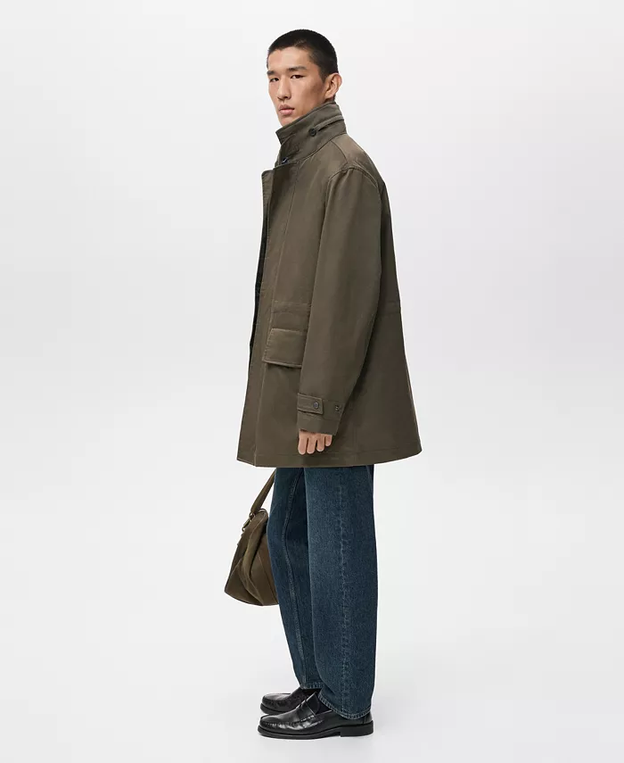 Men's Pockets Water Repellent Cotton Parka - thumbnail 5