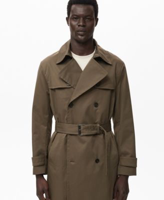 Men's Water-Repellent Belted Trench Coat