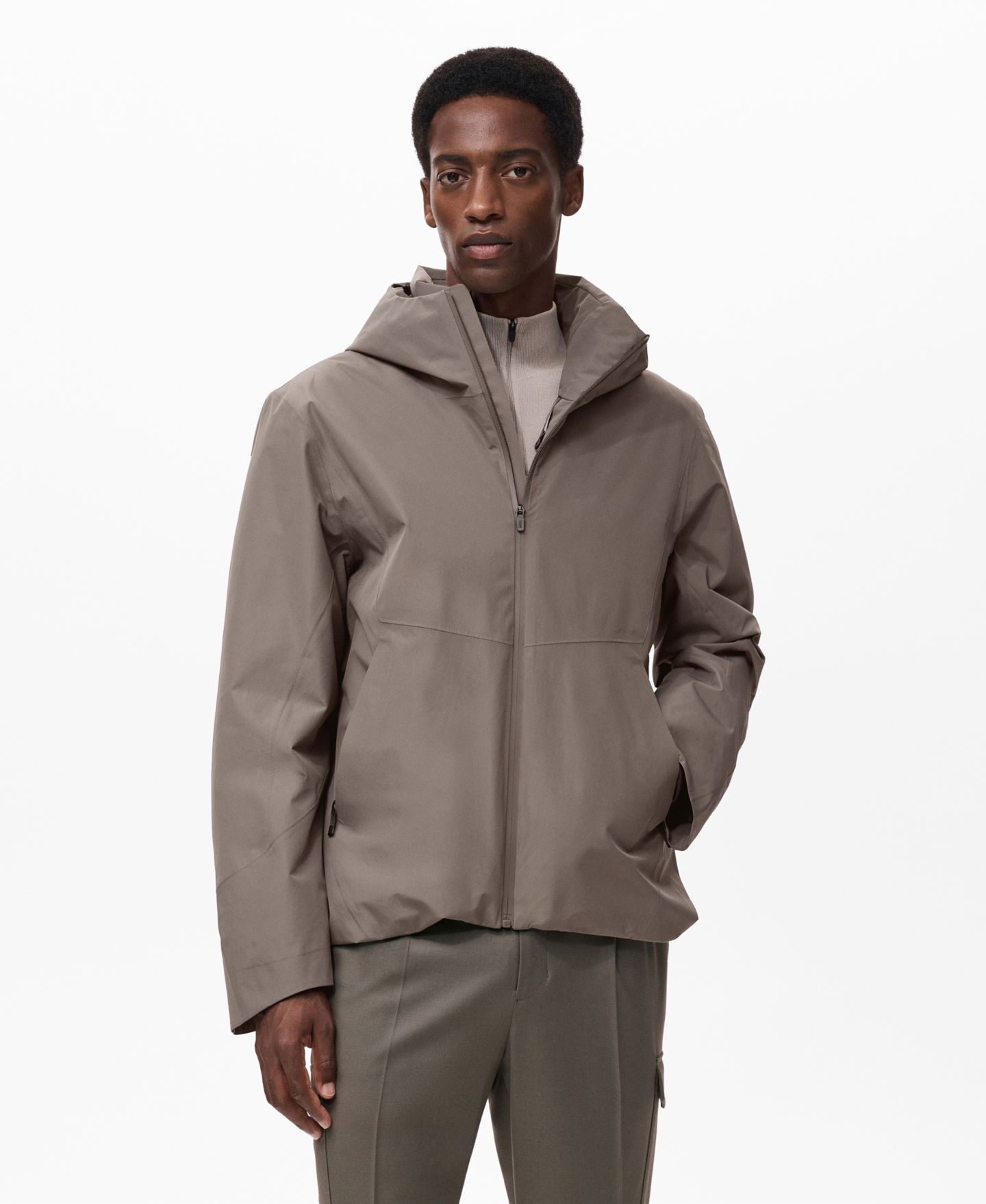 Мужская куртка Mango Water-Repellent Thermolite Hooded, цвет: Средний коричневый — фото 1