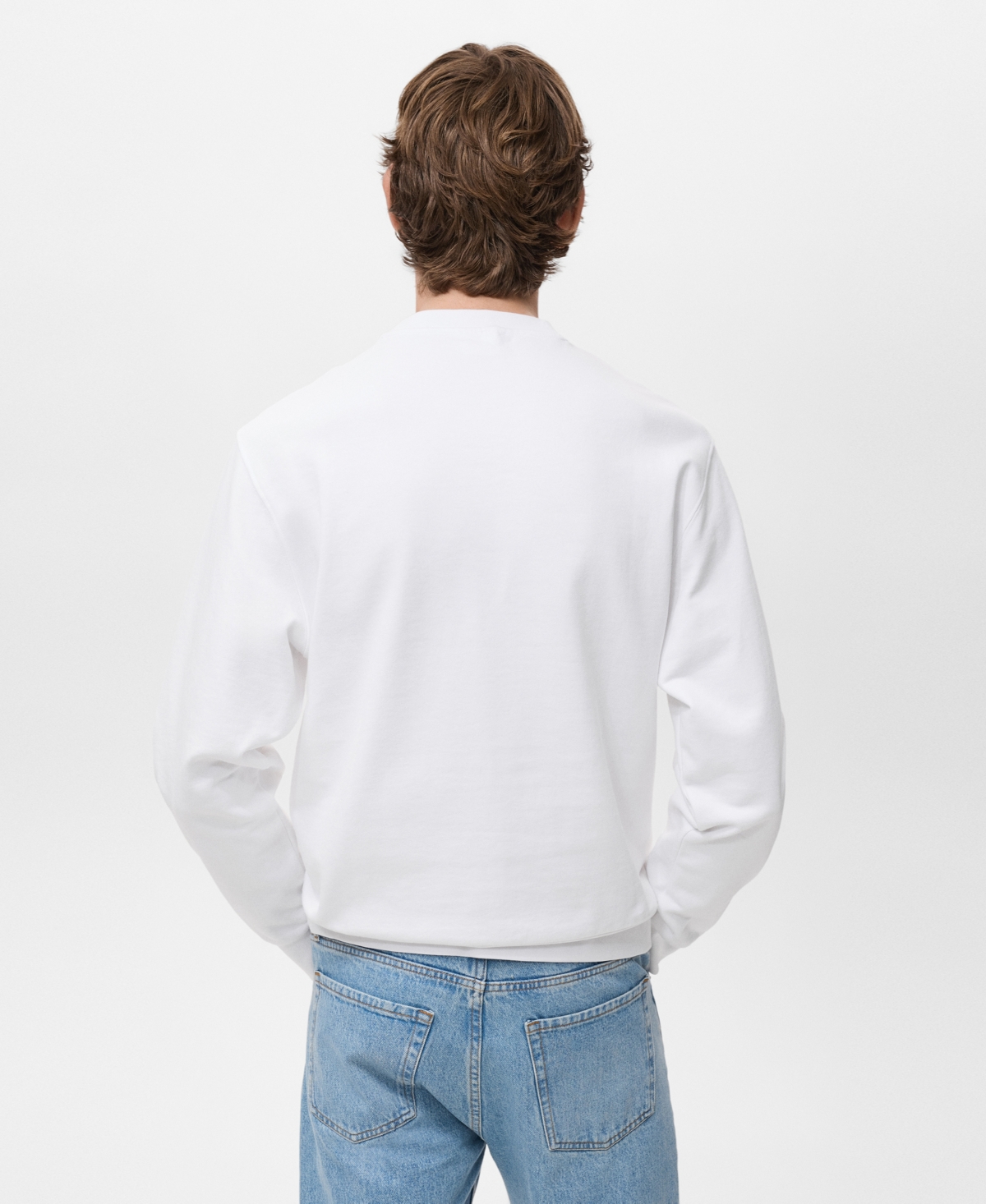 Mango Men's Cotton Text Sweatshirt