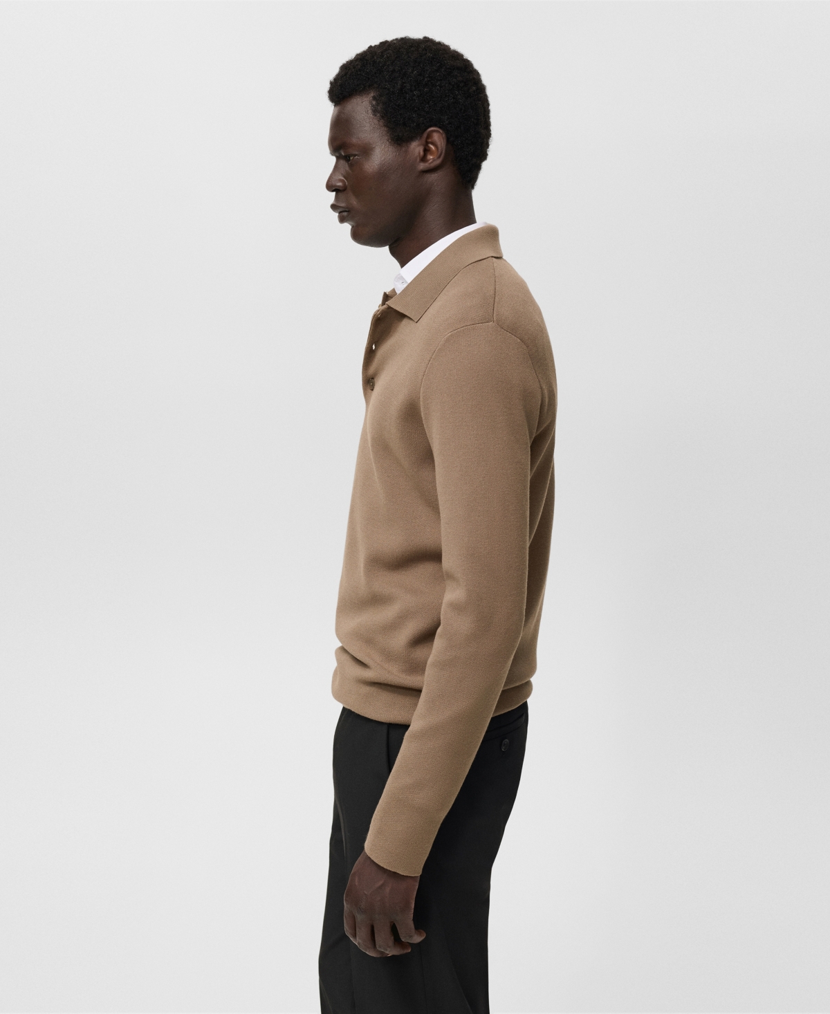 Mango Men's Knitted Polo-Neck Sweater