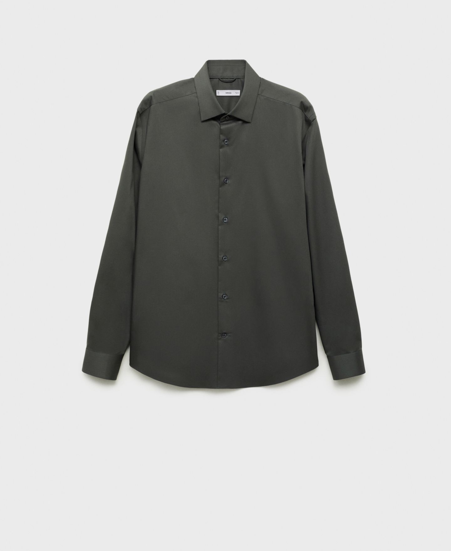 Мужская рубашка Mango Comfort Stretch Non-Iron, цвет: Хаки — фото 7