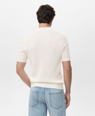 Men's Ribbed Knit Polo Shirt