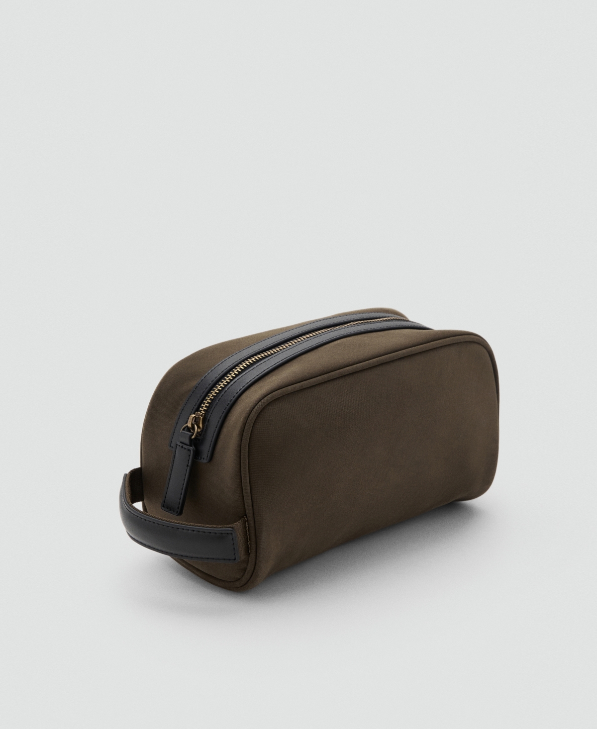 Mango Men's Zipped Leather Cosmetic Bag